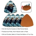 thumbnail image 4 of HemaKayy Set of 6 Decorative Coasters for Drinks, Waterproof Leather Drink Coaster with Double Side Non-Slip Surface for Cup Kitchen Home Housewarming Gift, Rectangle 4" - Grassland Plateau Yak, 4 of 7