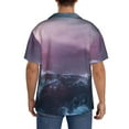 thumbnail image 5 of Fotbe lighthouse Waves Torrential Rain print Short Sleeve Button Down Shirts for Men Casual Summer Beach Wrinkle Free Shirt-Medium, 5 of 7