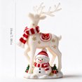 thumbnail image 2 of Lypsnake Christmas Reindeer & Snowman Figurine, Resin Holiday Deer Statue with Scarf Snowflake Pattern, Festive Tabletop Decor for Xmas Home Dispaly, 2 of 7
