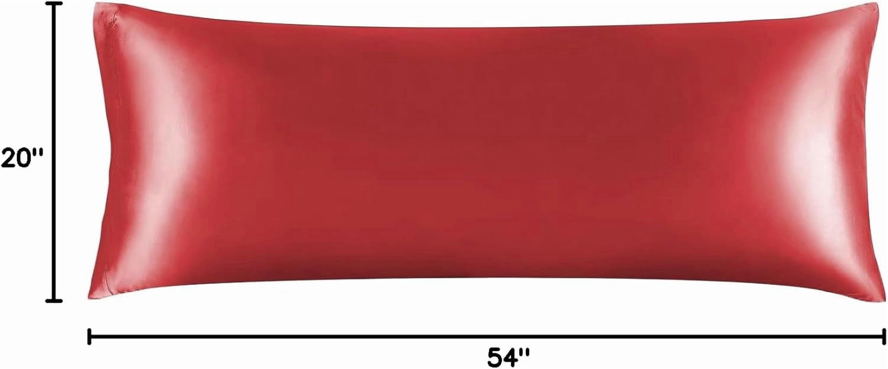 Satin Body Pillow Cover, Super Soft and Cooling Body Pillow Pillowcase for Hair and Skin, Breathable Silky Full Long Pillowcase Cover(20"x54", Baked Apple)
