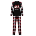 thumbnail image 3 of Odeerbi Christmas Pajamas for Family Holiday Plaid Long Sleeve Family Christmas Pajamas Matching Sets Mom Print Parent-child Suit Two-Piece Sleepwear Xmas Family Matching PJs Set Black, 3 of 5