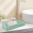 thumbnail image 4 of Jabonero de silicona autodrenante con orificios de drenaje, bandeja de jabón de baño con diseño de piano montada en la pared, 7.99x2.75x1.57 pulgadas, protector de jabón antideslizante para ducha, 4 of 4