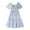 Blue, variant on Tween Girls Dresses Striped Swing Long Sleeve Party Kids Age 7 12 Elastic Waist Playwear Photoshoot Picnic Dress