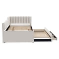 thumbnail image 4 of Euroco Upholstered Full Size Daybed with Trundle and 3 Drawers for Kids, Beige, 4 of 12