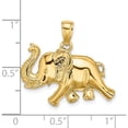 thumbnail image 3 of 14K Yellow Gold 2-D Elephant Running With Raised Trunk Charm (21.45 X 25.97) Made In United States k6458, 3 of 5