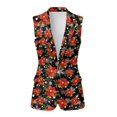 thumbnail image 2 of Uorisanigo Poinsettia Christmas Women’s Sleeveless Vest Tops Open Front Womens Waistcoat Vest with Pockets Size XL Lightweight Vests Top Fashion Outfit, 2 of 7