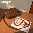 thumbnail image 2 of Wrangler Crossbody Bag for Women Vegan Leather Western Shoulder Purse Small Multi Pocket Crossbody Wallet Purse Crossover Bags with Adjustable Strap, Coffee, 2 of 6