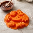 thumbnail image 3 of Halloween Silicone Mold with Pumpkin Ghost Skeleton Bat Witch Hat Web Shapes, 7 Cavity Non-Stick Chocolate Candy Mould, Multipurpose DIY Casting Mold for Epoxy Resin Soap Plaster Halloween Decor, 3 of 8