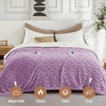 thumbnail image 3 of Heated Throw Blanket – Thick Tufted Sherpa Electric Blanket with 10 Heat Levels & 10 Timer Settings, Fast Heating, ETL Certified, Machine Washable, Cozy Winter Warmth (Lavender Purple, 72"x84"), 3 of 9