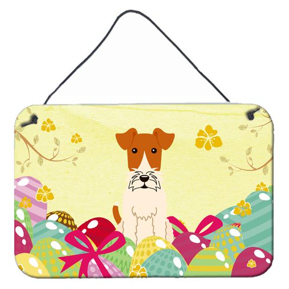 Easter Eggs Wire Fox Terrier Wall or Door Hanging Prints