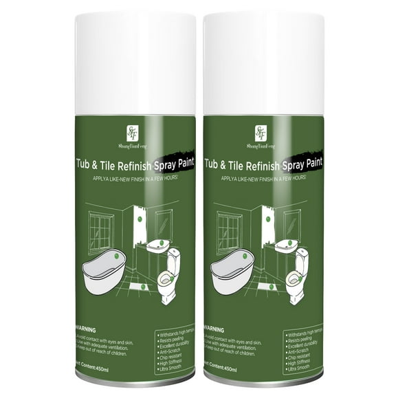 2Pcs White Ceramic Spray Paint | Durable, Scratch-Resistant Coating | For Ceramic Mugs, Figurines & Bathroom Tiles | Easy to Apply,  DIY Countertop & Wallpaper Paint