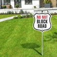 thumbnail image 5 of Do Not Block Road (5 Pack) 12 inch X 12 inch Shield Shaped Commercial Grade Plastic Signs with Aluminum Mounting Stakes Weather Resistant Made in the USA, 5 of 8