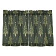 thumbnail image 7 of Yayeee Kitchen Curtains Tier Pair Light Filtering 27"x24" Rod Pocket Short Cafe Window Panel, Hand Drawn Christmas Trees, 7 of 7
