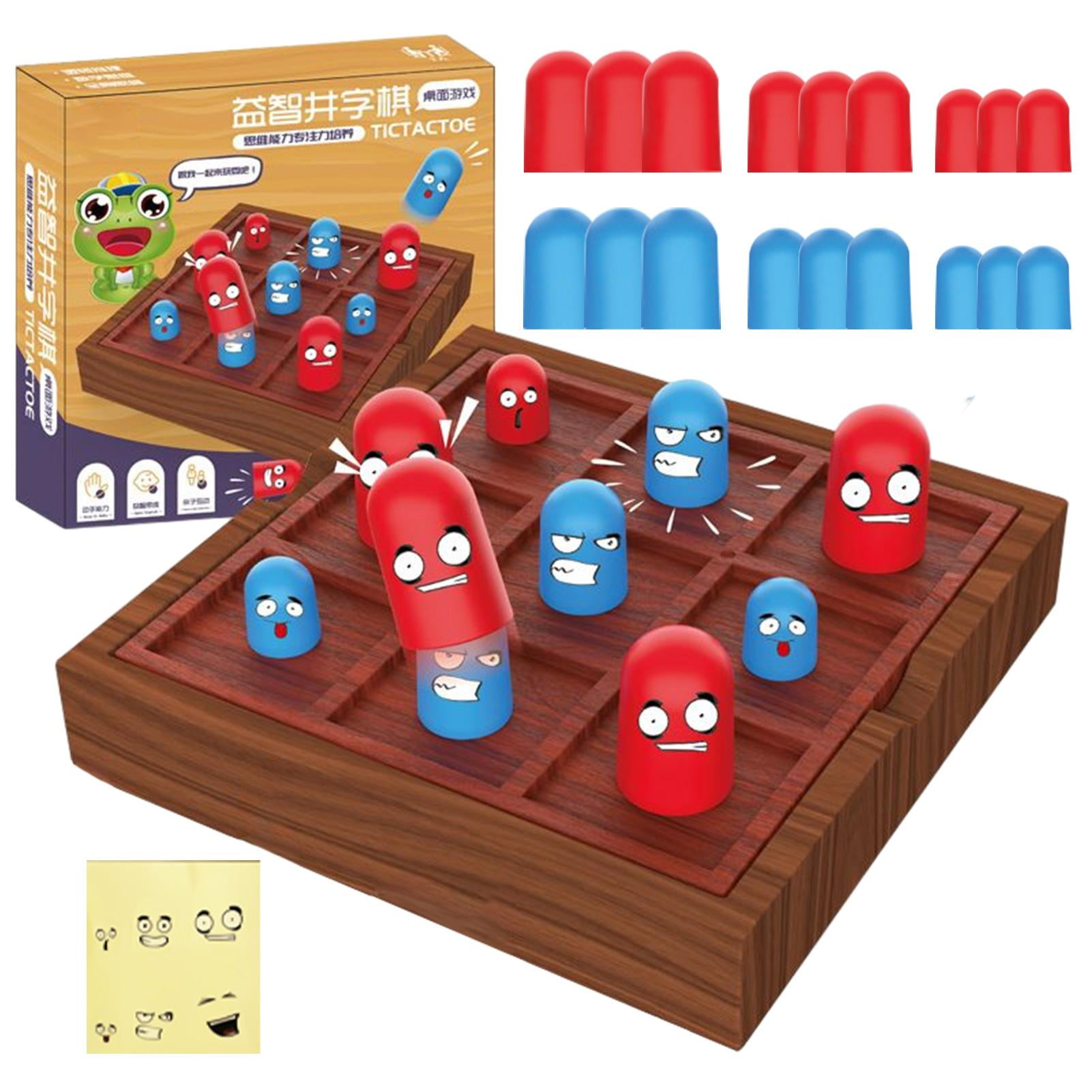 Wooden Solitaire Board Game Tabletop Games for Kids Tick Tac Toe
