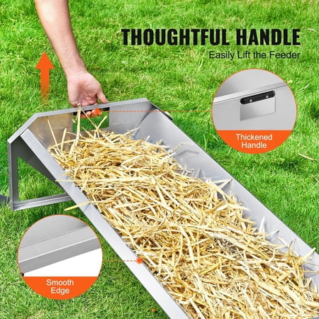 Farm Ranch Goat Feeder 22 Gallon - 45 Sheep Feeding Trough Holds Up to 10 Livestock
