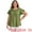 Olive Green, variant on Women's Plus Crew Neck Ruffle Short Sleeve Casual Blouse 4X Dark Blue