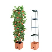 Bio Green Self Watering Planter Box With Trellis - "Maxitom" Terracotta, 2 Pcs.