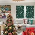 thumbnail image 3 of Snowflake Foil Print Tier Curtains - 36 Inch Length, Rod Pocket Green Christmas Curtains for Kitchen, 26" W x 36" L, 2 Panels, 3 of 7