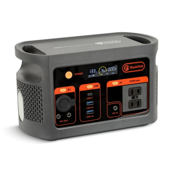 300W Portable Power Station with 179.2Wh LiFePO4 Battery, Solar Generator with 2 AC Outlets, 600W Surge Pure Sine Wave Backup Power for Home, Camping, Travel & Emergencies