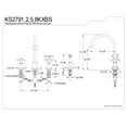 thumbnail image 3 of Kingston Brass KS2791KXBS Widespread Kitchen Faucet, Polished Chrome, 3 of 3