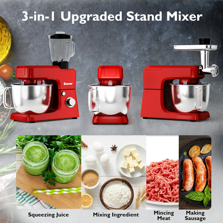 Costway 3 in 1 Multi-functional 800W Stand Mixer Meat Grinder