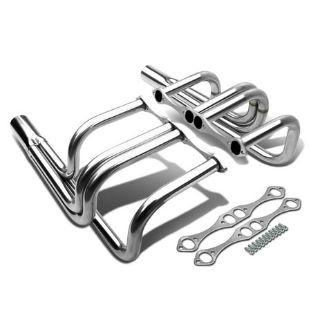 Chevy Small Block 2x4 -1 Design Stainless Steel Exhaust Header Kit(Polished Chrome) 265 to 400 V8 T