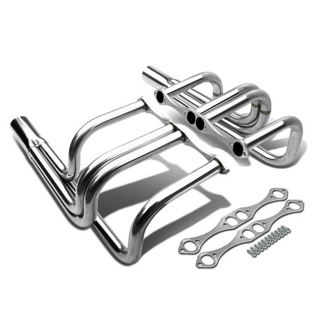 - Chevy Small Block 2x4 -1 Design Stainless Steel Exhaust Header Kit(Polished Chrome) 265 to 400 V8 T -Bucket