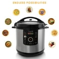 thumbnail image 4 of Megachef 12 Quart Digital Pressure Cooker With 15 Preset Options And Glass Lid, Silver, 4 of 4