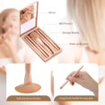 thumbnail image 3 of travel makeup brush set，travel small makeup brush set， makeup brush travel case， mini makeup brushes travel set (Apricot), 3 of 5