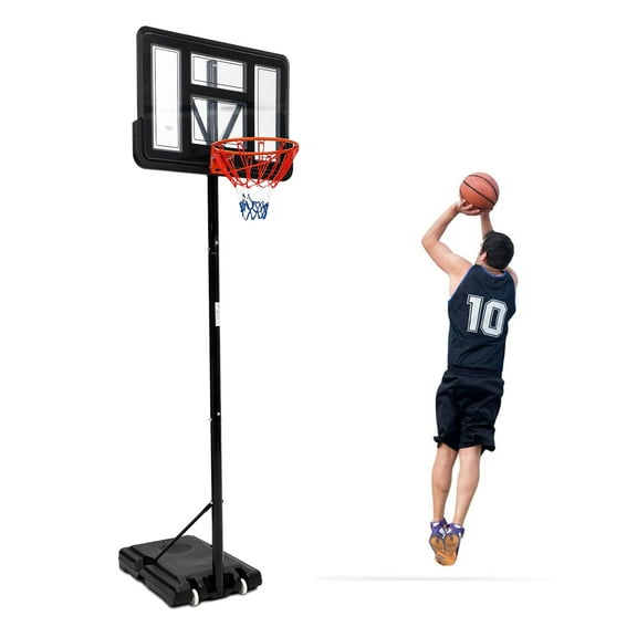 Luku Portable Basketball Hoop Outdoor, 5.2-10FT Height Adjustable Basketball Hoop Goal System with 44" Backboard and Wheels for Youth Adults - Backyard, Indoor Play