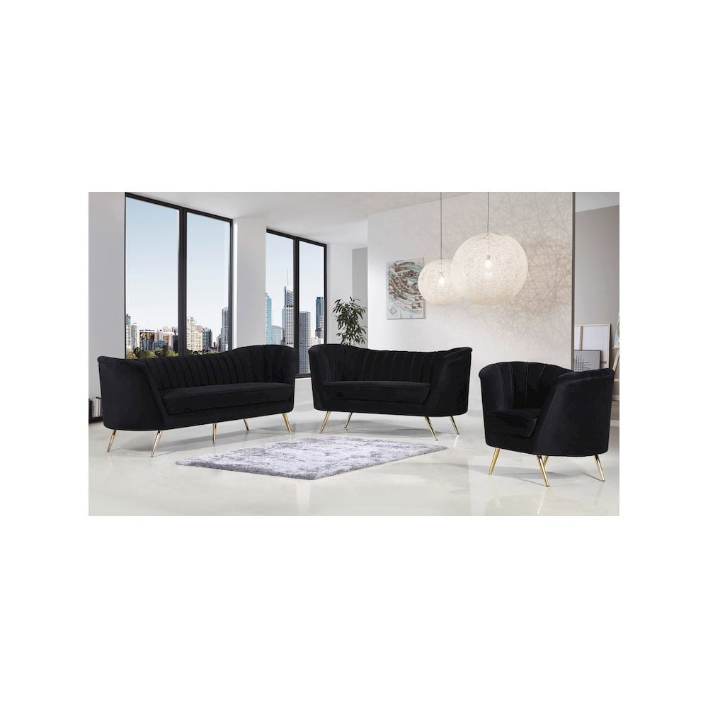 Meridian Furniture Margo Black Velvet Loveseat