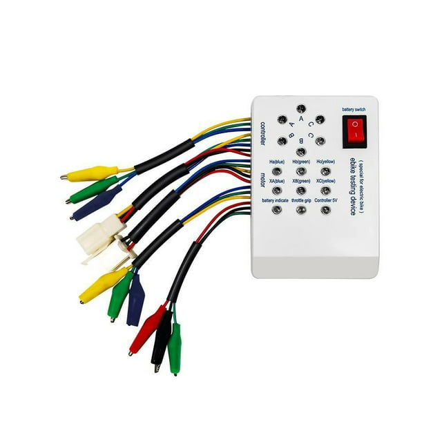 Tignapoo Universal E-Bike Diagnostic Tool - Hall Sensor & Controller Tester for Brushless Motors, 24V-72V Compatible, Self-Test Function, LED Indicator System, Compact Design (Battery Not Included)