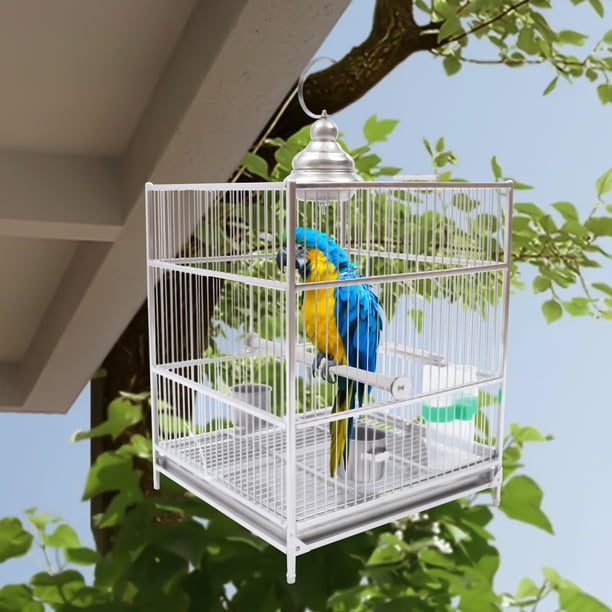 Miumaeov Bird Cage Open Top Standing Parrot Parakeet Cage with Rolling ... - Bird Flight Cages For Tropical Birds