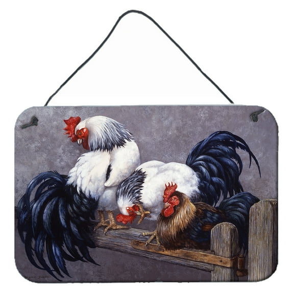 Carolines Treasures BDBA0208DS812 Roosters Roosting Wall or Door Hanging Prints  8x12 multicolor