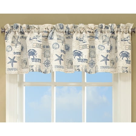 - By The Sea Printed Ocean Beach Images Kitchen Curtains 12