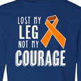thumbnail image 4 of Inktastic Lost my Leg Not my Courage Limb Loss Awareness Orange Ribbon Long Sleeve Youth T-Shirt, 4 of 5