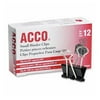 ACCO Small Binder Clips, Black, 12 Count (A7072020)