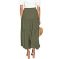 thumbnail image 3 of Grianlook Long Skirts For Women Loose Elastic High Waist Long Skirt Solid Color Flowy Swing Aline Skirts Army Green XL, 3 of 4