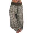 thumbnail image 1 of Womens Tapered Pants Drawstring Back Elastic Waist Pants Casual Trousers With Pockets, 1 of 3