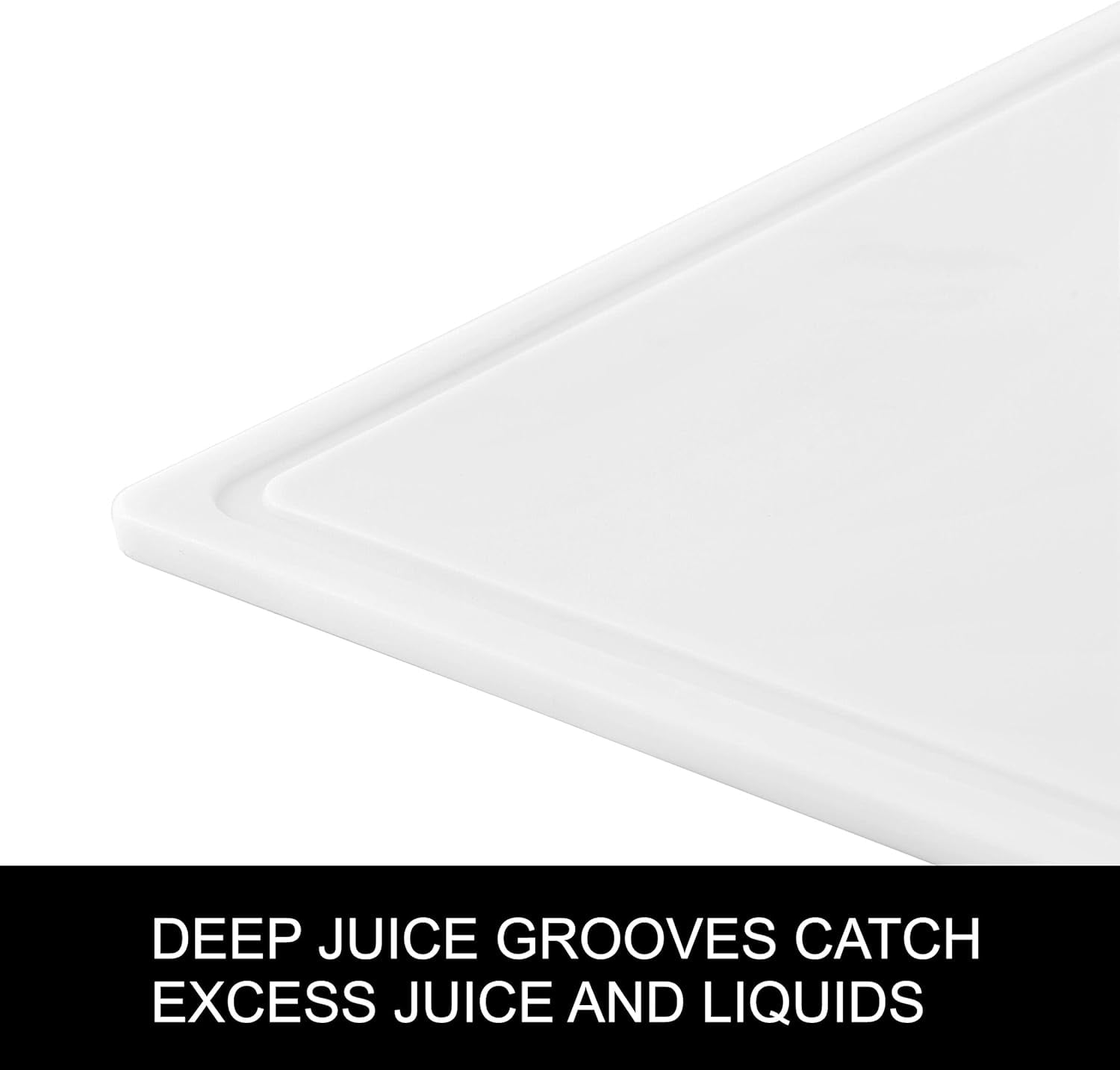 Extra large plastic cutting board, dishwasher-safe, with juice groove, non-slip surface, durable