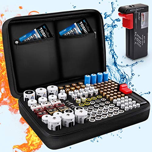 Keenstone Battery Organizer Storage Case, Fireproof Waterproof