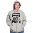 thumbnail image 3 of Rather Be Dog Park Pet Puppy Owner Unisex Fleece Graphic Zip Up Hoodie Brisco Brands 2X, 3 of 5