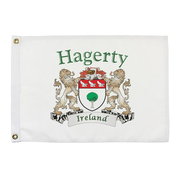 Hagerty Irish Coat of Arms Small White Flag - 16"x10.5" inches