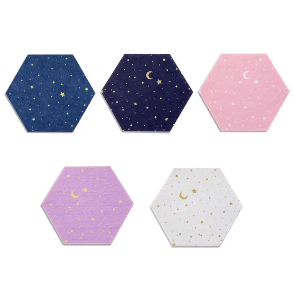 Felt Hexagon Cork Board Tiles,Self-Adhesive Notice Board Pink Wall Tiles with Push Pins for Home Office Classroom Wall Decor Photos Memos- A4 4pcs