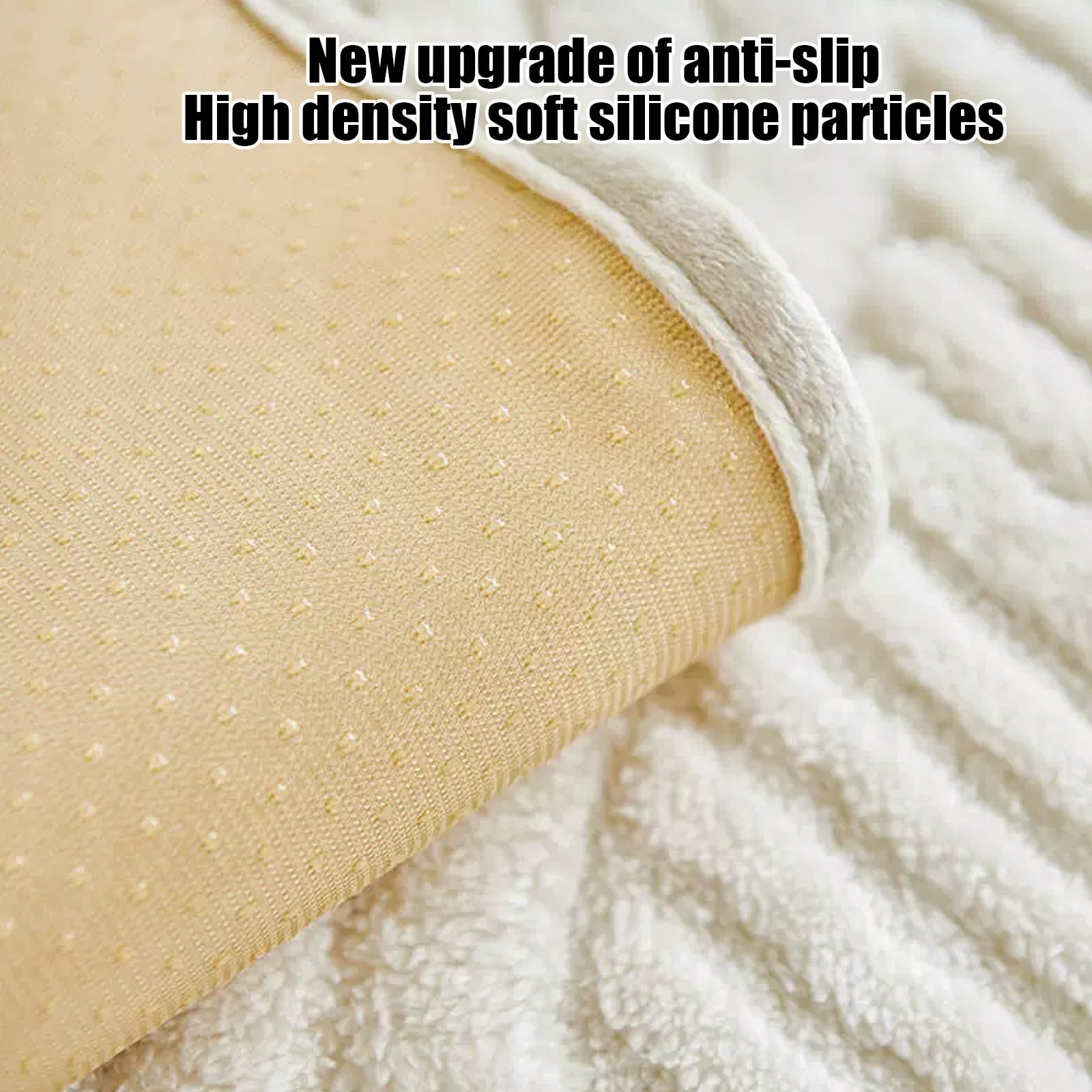 Usbinx Life Thickened Wool Sofa Cushion Advanced Non-Slip Breathable Three-Seat Sofa Pad Pet-Friendly Living Room Bedroom Office Washable 35.46*70.92in 1 Pack