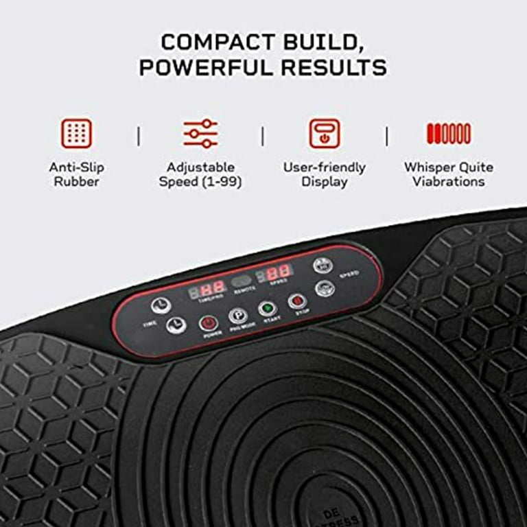 LifePro Waver Mini Compact Vibration Plate Exercise Machine with Workout Bands Black