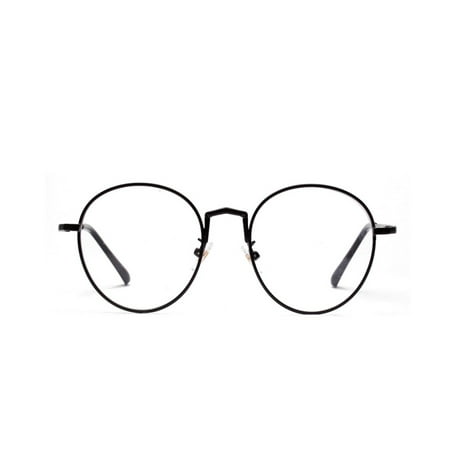 Round Eyewear Fashion Vintage Eyeglasses Frame Clear Lens Globe High-end Glasses Matte Black