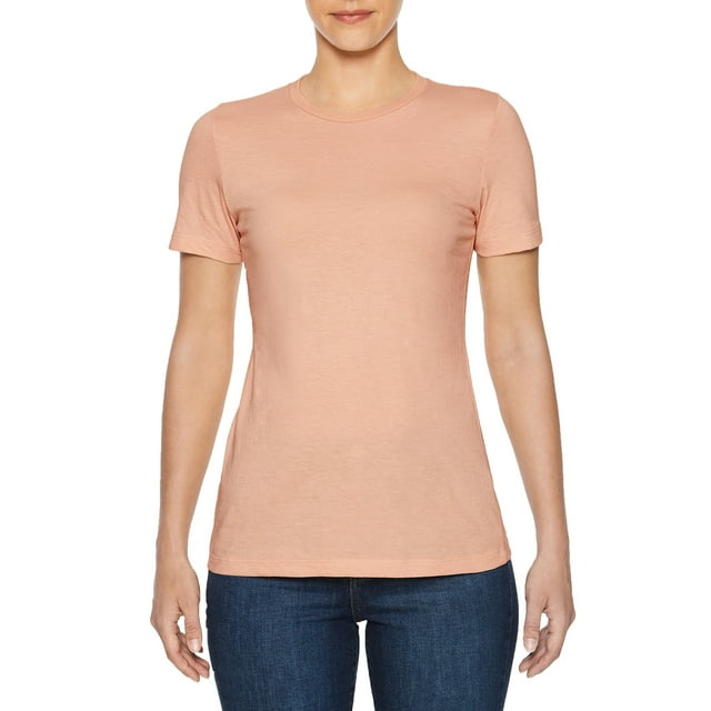Gildan Ladies Softstyle CVC T-Shirt, L, Dusty Rose