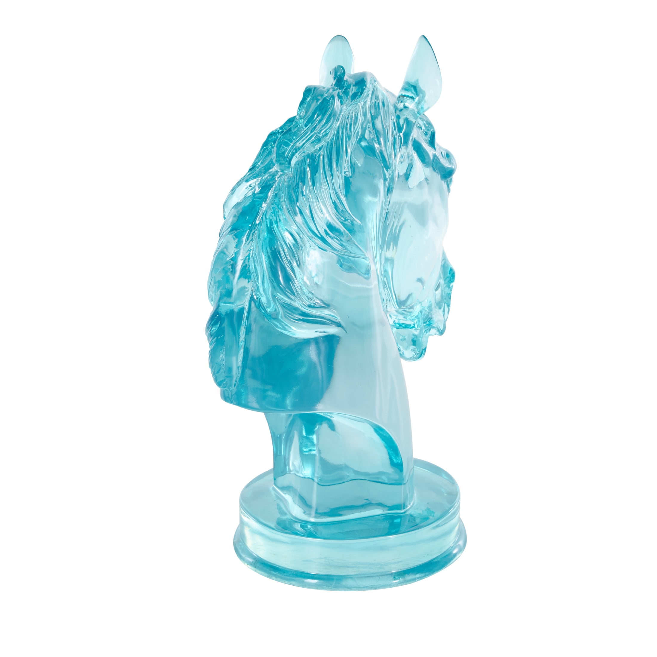 6" x 13" Light Blue Resin Tinted Horse Sculpture, by DecMode