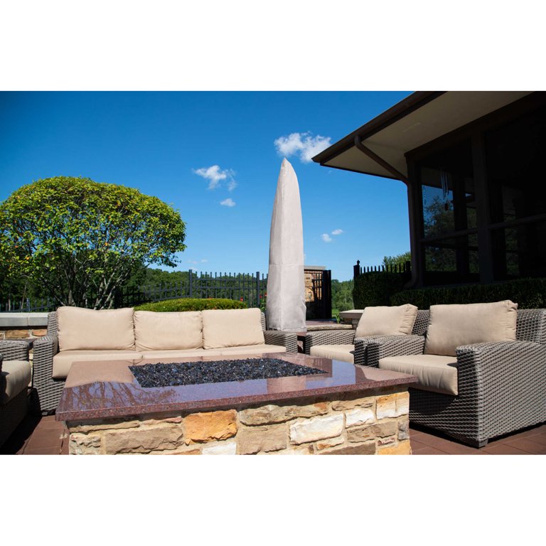 blue wave patio umbrellas UV Resistant & White Striped 9' Auto Tilt Outdoor Umbrella  The Well Appointed House manufactured to the highest standards in our industry 5 Better Homes & Gardens